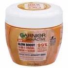 Garnier Skin Active Glow Boost 2 in 1 Facial Mask & Apricot Scrub 6.76 Oz