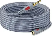 Headphone Extension Cable 25 ft,Double Shielded 3.5mm Male to Female Extension Cable AUX Stereo Audio Extension Cable Braided 1/8 Long AUX Extension Cord