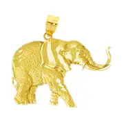 14K Gold Elephant Pendant