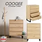 Priceworth 4 Drawer Chest Drawer Dresser Organizer Storage Holder Natural Oak