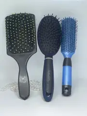 3x Detangling Paddle Hair Brush - Black ~ Blue - Bluish Black - New