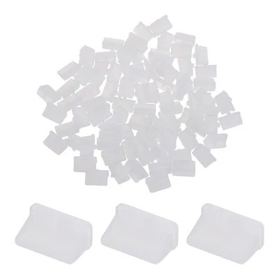 50pcs USB Type A Port Plugs Covers Caps PE Anti Dust Protector, Clear