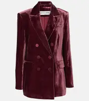 [Veronica Beard] Veronica Beard Ellette double-breasted velvet blazer AU 16 burgundy