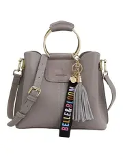 [Belle & Bloom] Twilight Leather Crossbody Bag in Grey
