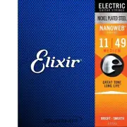 Elixir 12102 Nanoweb Medium Gauge Electric Guitar Strings - 11-49