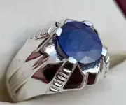 Natural Blue Sapphire Ring Real Sri Lankan Sapphire Big Stone Ring 12 Carats 925