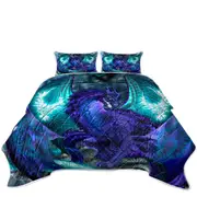 Fantasy Creature Omen Purple Dragon Coverlet