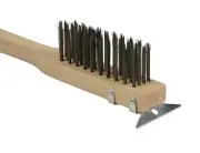 60pcs Wire Brush with Scrapper, 14 in, for Commercial Restaurant Kitchen