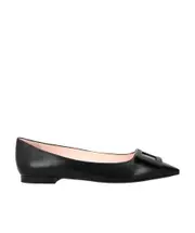 Roger Vivier Gommettine Pointed-Toe Flat Shoes 37.5,36,38.5,37,39.5,38,39,40.5,40,41,36.5 black