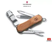 Victorinox Swiss Army Knife 65mm Walnut Nail Clip Wood 580 Pocket Tool 0.6461.63