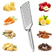 Stainless Steel Hand Food Grater Cheese Parmesan Flat Lemon Zester Nutmeg Choco