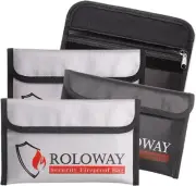 ROLOWAY Small Fireproof Bag (5 x 8 inches), Non-Itchy Money Bag,...