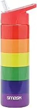 Smash Stainless Steel Drink Bottle with Flip Top Lid and Straw- Rainbow, 750ml