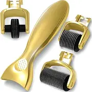 Retoo Dermaroller, Beard Roller for Microneedling, Beard Growth, Microneedling Roller with 3 Needle Length: 0.5, 1, 1.5 mm, Microneedling Derma Roller for Face, Body, Anti-Ageing, Anti-Wrinkles, Hair Growth
