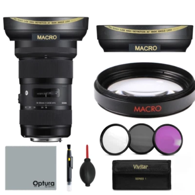 WIDE ANGLE LENS + MACRO LENS + FILTER FOR Sigma 18-35mm f/1.8 DC HSM Art Lens