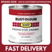 Rust-Oleum Stops Rust Paint, Gloss Sunrise Red, 1/2 Pint Brush-On Can