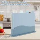 4 Pcs Cutting Board Plastic Cutting Board Set with Holder and Index Color GoHNr