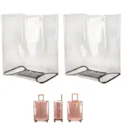 2pcs Luggage Protector PVC Full Transparent Suitcase Cover Water Resistant Travel Suitcase Protector -Style 2