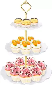 3 Tier Cupcake Stand Holder, Plastic Cup Cake Stand Towel with Tiered Serving Tr