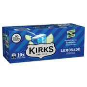 Kirks Lemonade 375m 10 Pack x 1
