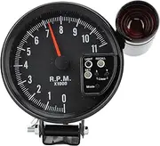 12V 5" Inch 0-11K RPM Tachometer Gauge with Red Shift Light, Peak Memory, Programmable Modes, 7 Color LED Backlit, Fit for 4, 6, and 8 Cylinder 12V Vehicles