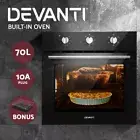 Devanti Electric Built In Wall Oven 60cm Convection Grill Ovens Stainless Steel