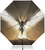 [PDZRMY] Wing Archangel Cool UV Protection Travel Umbrella Compact for Rain and Sun - Auto Open and Close UPF 50+ Windproof Portable 46” Sun Umbrella for Women and Men