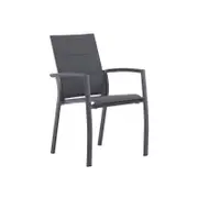 FurnitureOkay Marina Aluminium Outdoor Dining Chair - Charcoal