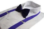 Mens Dark Purple 100Cm Suspenders & Matching Bow Tie Set