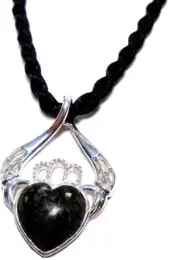 IRISH CONNEMARA STERLING SILVER CLADDAGH PENDANT 1038
