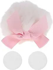 X AUTOHAUX Motorcycle Helmet Accessories Decoration Bow Tail for Motorcycle Bicycle Skiing Helmets Beige Plush Stickers 1 Set