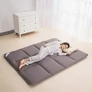 DSAoTeng Floor Mattress Single, Soft Breathable Futon Mattress Japanese Tatami Mat Portable Roll Up Mattress Thick Folding Sleeping Bed Pad for Student Dormitory Bed (Grey,90X200CM)