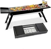 Portable BBQ Griddle, Foldable Kabob Barbecue for Outdoor Hibachi BBQ Lamb Skewer Camping Barbecue Grill in Garden Backyard Party Picnic Travel（No shipments on Weekends）