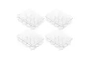 4x Boxsweden Crystal 12 Eggs Plastic Storage Rack Container Holder Fridge Case