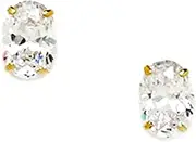 [JewelryWeb] 14k Yellow Gold 7x5mm Oval Shape CZ Simulated Diamond Screw Back Earrings Stud Earring for Women