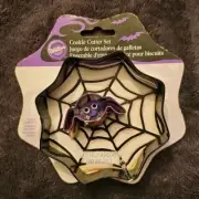 Wilton Spider Web Cookie Cutter Set 2 Piece Spider & Web Metal New Halloween