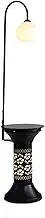 Indoor Floor Lamps Floor Lamp with Table, Side Table with USB Charging Port, Modern Bedside Nightstand End Table with Lamp for Living Room, Bedroom, Guest Room Standing Lamp(Black)