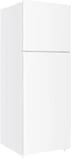 Priceworth 334L Top Mount Fridge, Refrigerator with Wire Shelves and a Handy Fruit and Vegetable Crisper, Easy-Roll Wheels, Adjustable Glass Shelves, LED Indicators, Colour - White