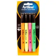 4pc Artline Supreme Highlighter Marker Pen Set Art/Craft School Assorted Colours