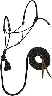 Weaver Leather Silvertip #95 Rope Halter with 10-Feet Lead, Black, Average