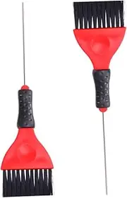 Ipetboom 2pcs Stainless Steel Pin Tail Hair Coloring Brush Temporary Hair Colour Applicator Brush for Salon Home