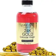I Am Joy: Liquid Colloidal Gold 24k 99.99% Pure 100ppm Ruby Red Water Based All Natural Electrolysis Large 8oz Glass Bottle