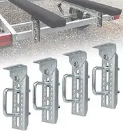 4 PCS 8" Boat Trailer Bunk Brackets, Heavy Duty Galvanized Swivel Top Bunk Bracket Kit for 1.5" x 3", 2" x 3", 3" x 3" Boat Trailer Crossmember