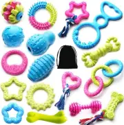 17 Pack Dog Toys For Small Dogs And Puppies Chew Tug Fetch Balls And Ropes