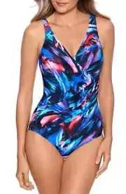 Miraclesuit Fuego Flora Oceanus Underwire One-Piece Swimsuit L77122 Size 10