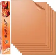 SKYBD Copper Grill Mats for Outdoor Grill（Set of 6, Nonstick & Easy to Clean BBQ Grilling Sheets, Reusable & Heavy Duty Mats Works on Outdoor Gas, Electric, Charcoal Grill