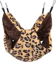 GANAZONO Pet Hammock Hammock Chinchilla Hamster Supplies Guinea Pig Accessory Pet Cage Hammock Hamster Hammock for Hamster Comfortable Hammock Bed Warm Sleeping Bed Leopard Flannel