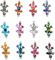 TEHAUX Gecko Pendants Set 20pcs DIY Fashion Charms for Necklace DIY Jewelry Making DIY Craft Kit