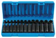 Grey Pneumatic 26pc Short and Deep Metric Impact Socket Set, 7-19mm #1226M