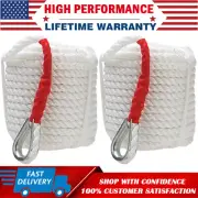 2Pcs 3/4"x150' Twisted 3 Strand Nylon Boat Anchor Mooring Rope Dock Line 13000LB